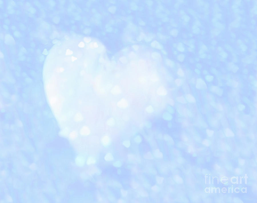 Abstract powder blue hearts Digital Art by Ingela Christina Rahm