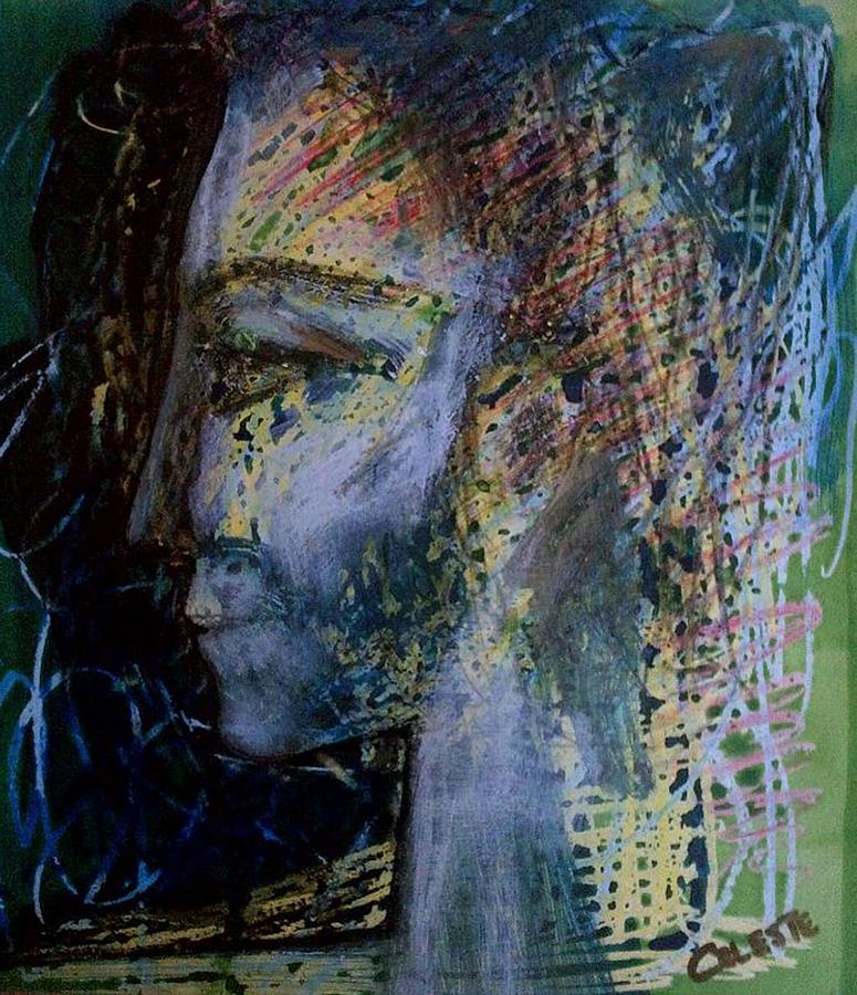 Abstract Profile Of Lady Painting by Celeste Fourie
