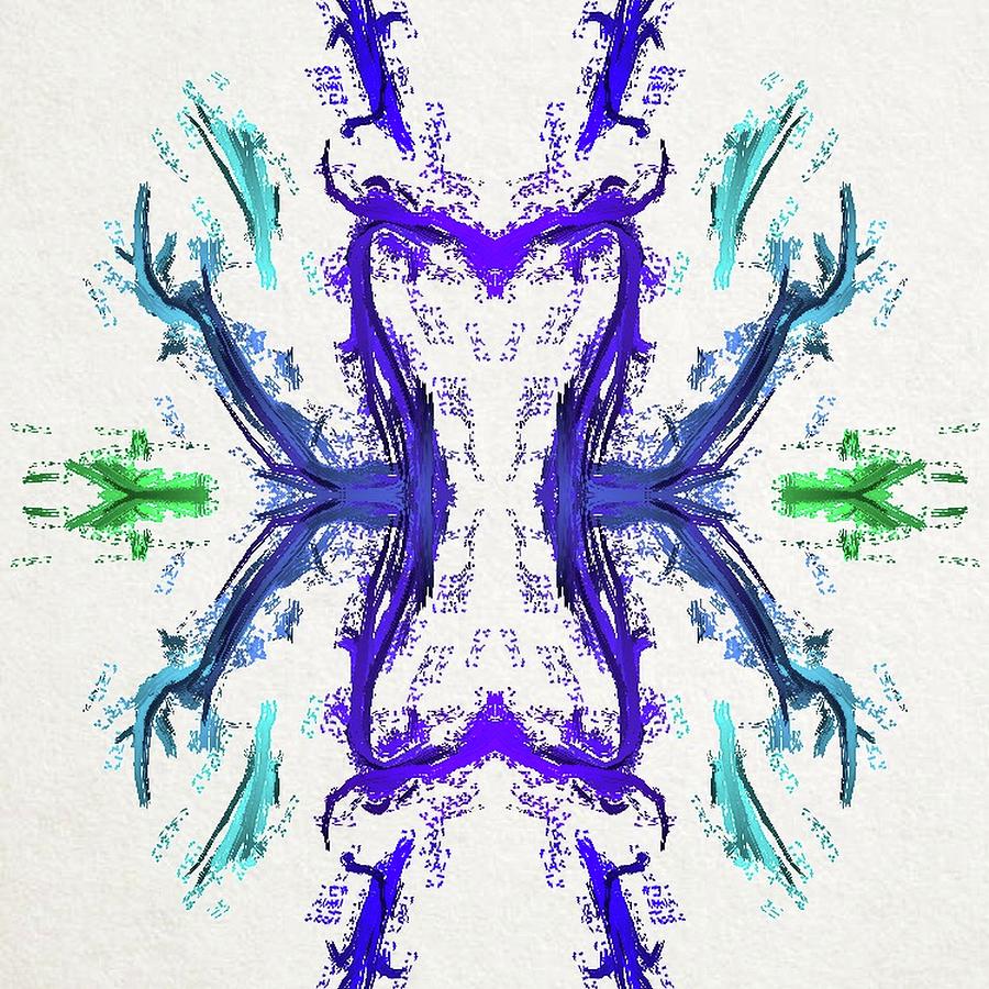 Abstract Purple And Blue Rorschach Digital Art