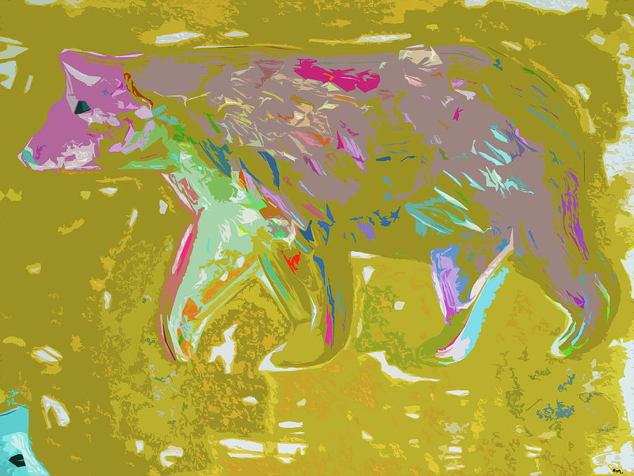 Abstract Purple Bear Painting