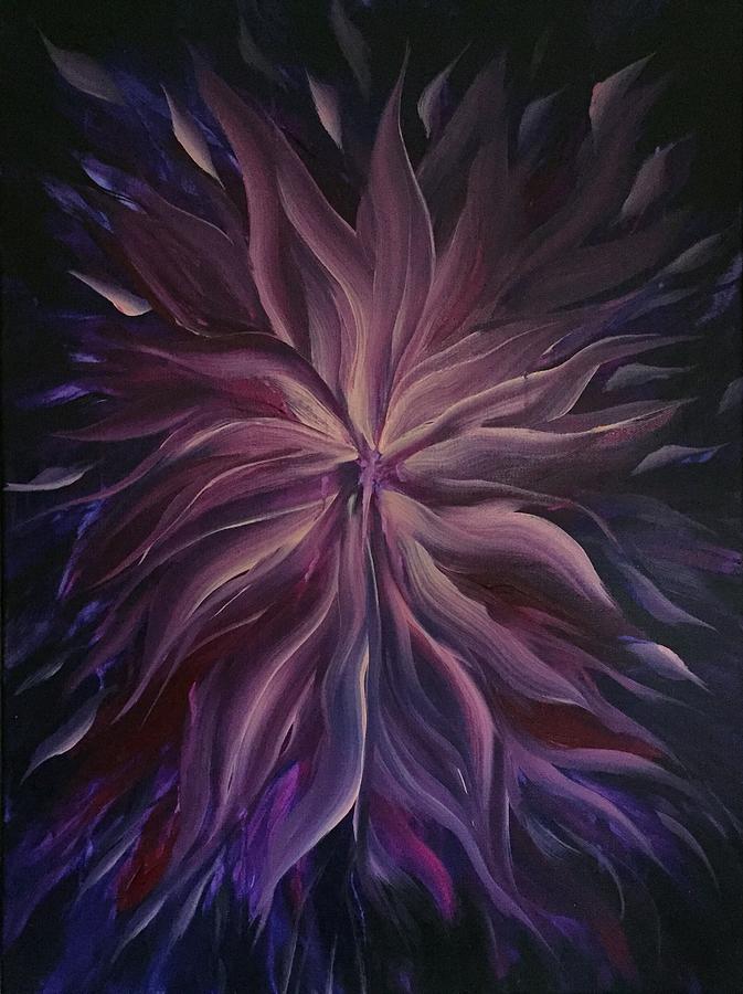 Abstract Purple Flower Painting by Michelle Pier