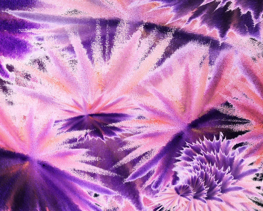 Abstract Purple Flowers Painting by Irina Sztukowski