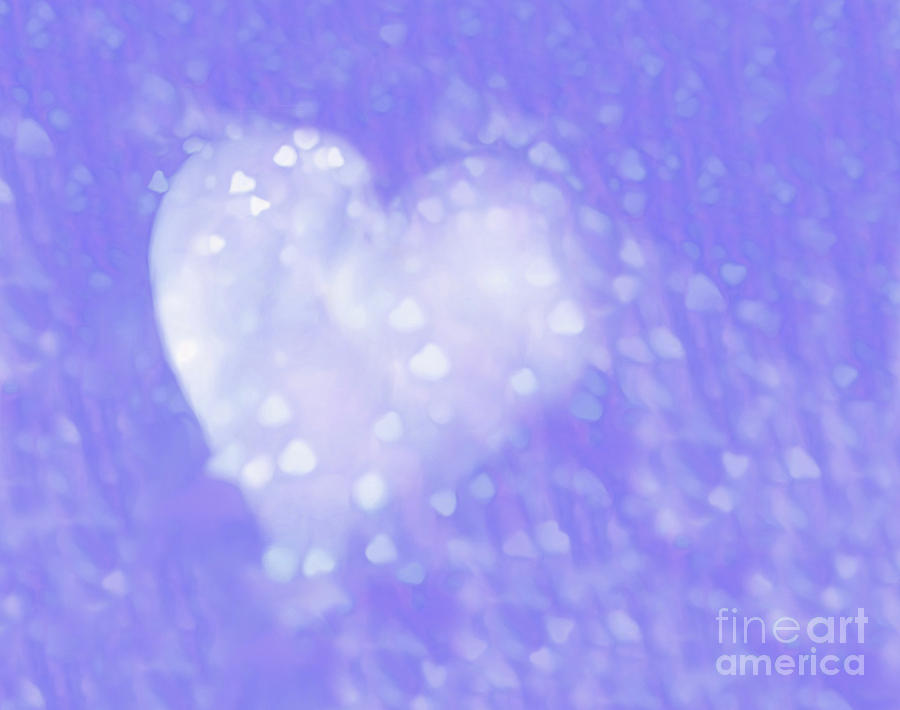 Abstract Purple Hearts Digital Art