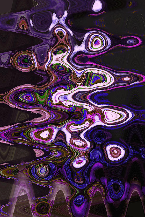 Abstract Purple Peacock Digital Art by Amelia Carrie