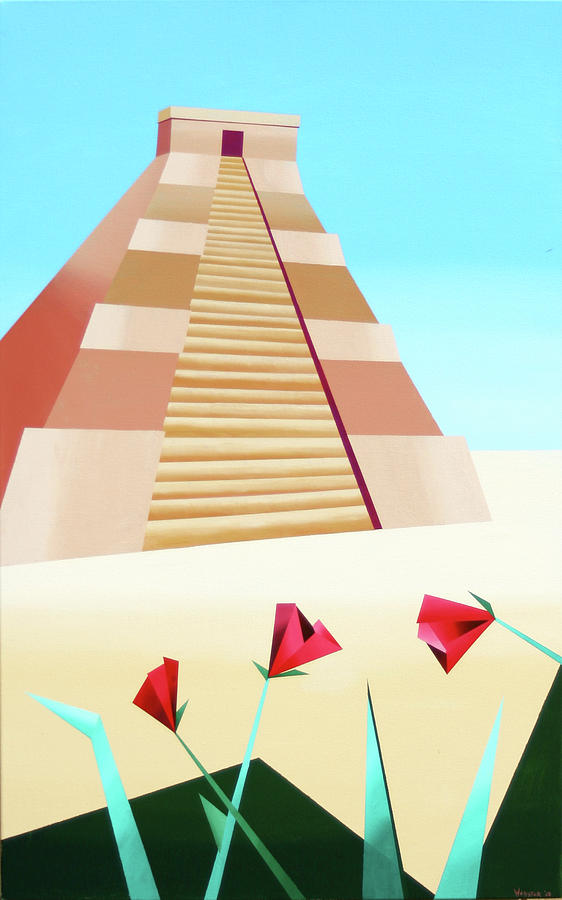 Abstract Pyramid Acrylic Painting by Artist Mark Webster Painting by Mark Webster