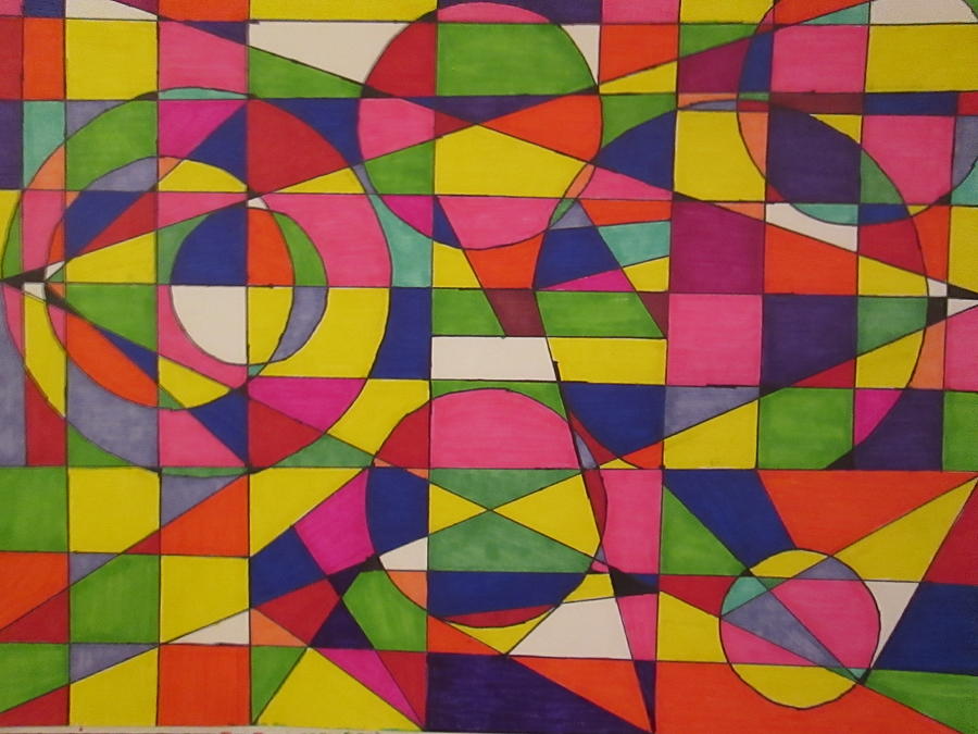 Abstract Rainbow of Color Drawing by SarahJo Hawes