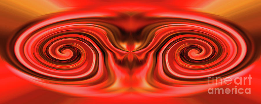 Abstract Red And Yellow Swirls Digital Art by Smilin Eyes Treasures