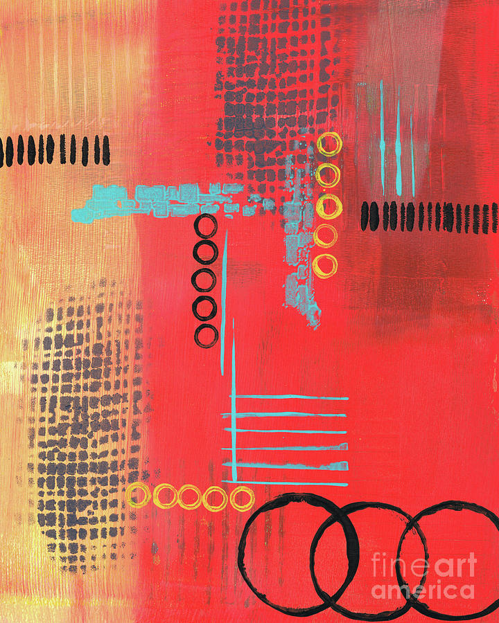 Abstract Red Gold Painting by Hao Aiken