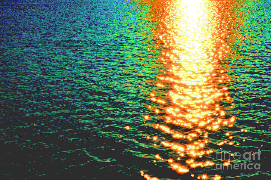 Abstract Reflections Digital Painting #5 - Delaware River Series Photograph by Robyn King