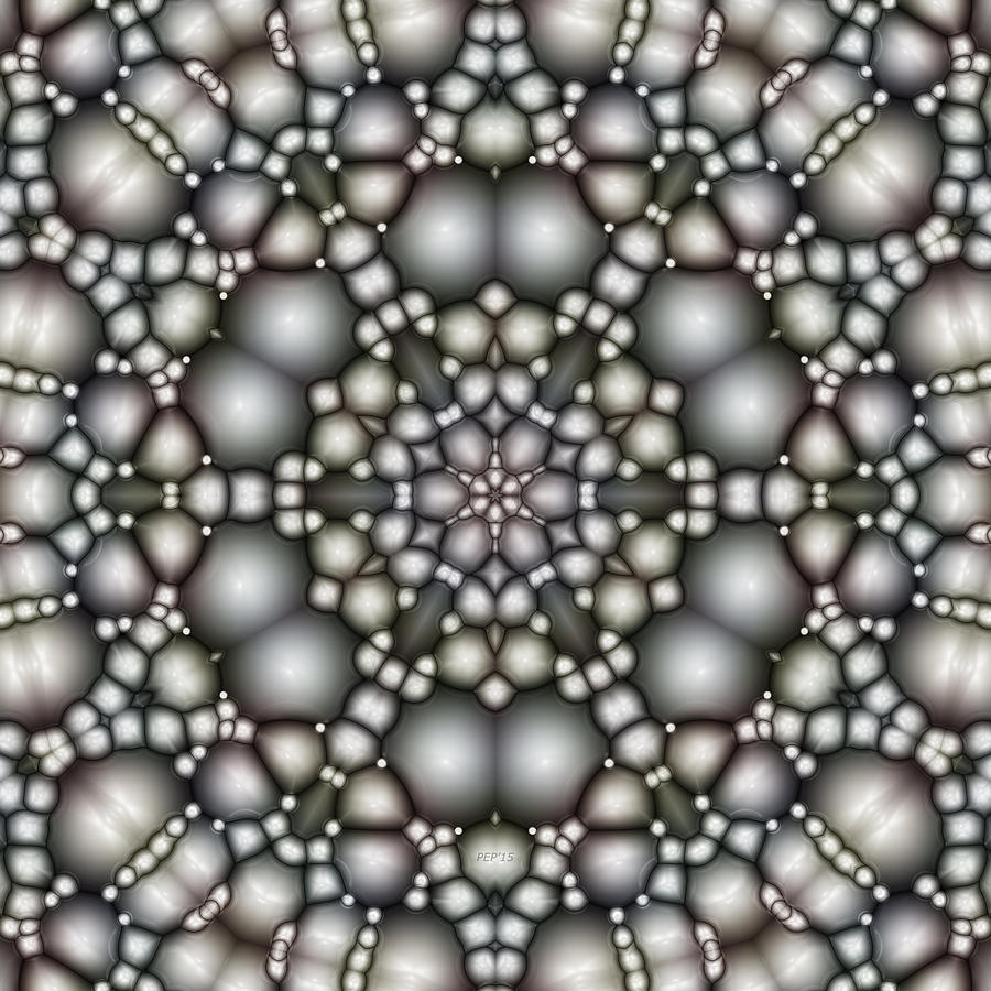 Abstract Reflective Mandala Digital Art by Phil Perkins