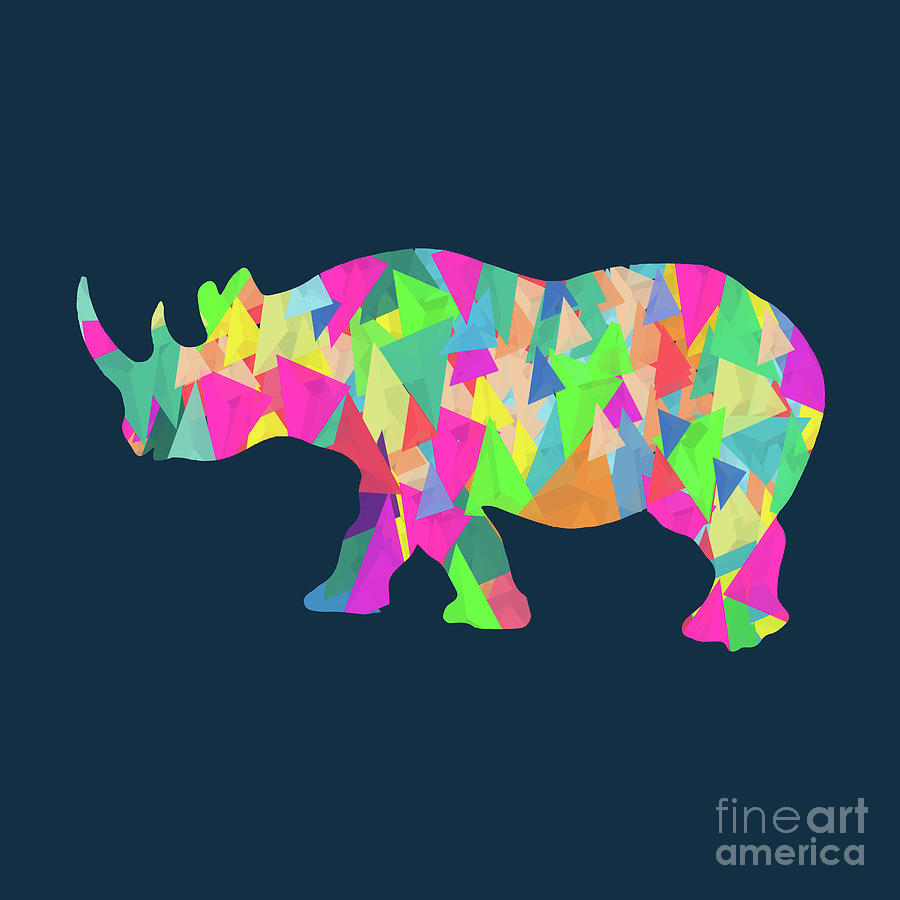 Abstract Rhino Digital Art by Amir Faysal