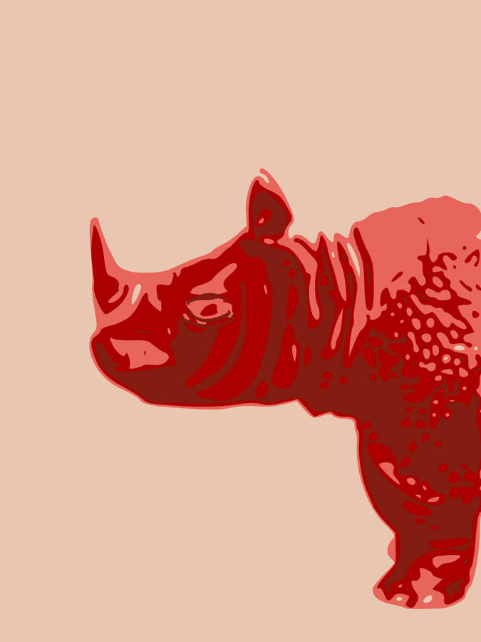 Abstract Digital Art - Abstract Rhino Contours Glaze by Keshava Shukla