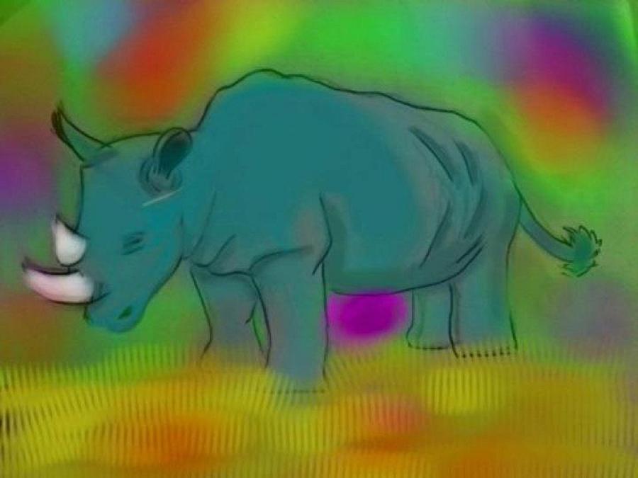 Abstract Rhino Digital Art by Harmony