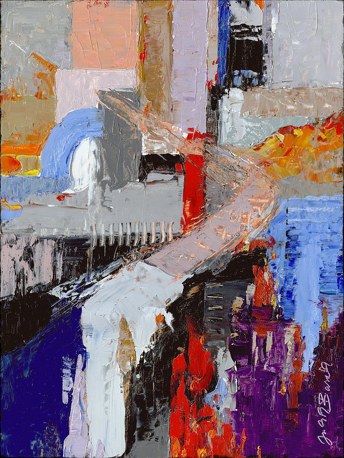 Abstract Roadblocks Painting by Judith Barath