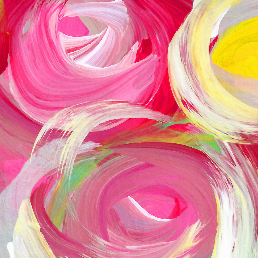 Abstract Rose Garden in the Morning Light Square 2 Painting by Amy Vangsgard