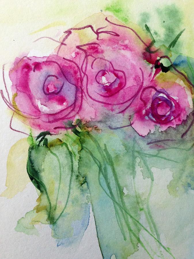 Abstract Roses Painting by Britta Zehm
