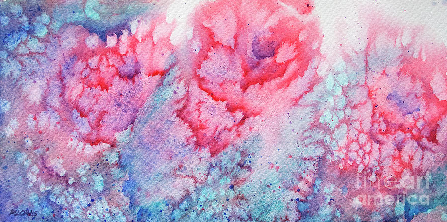 Abstract Roses Painting by Rebecca Davis