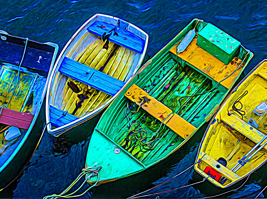 Abstract Rowboats Photograph by Garry Gay