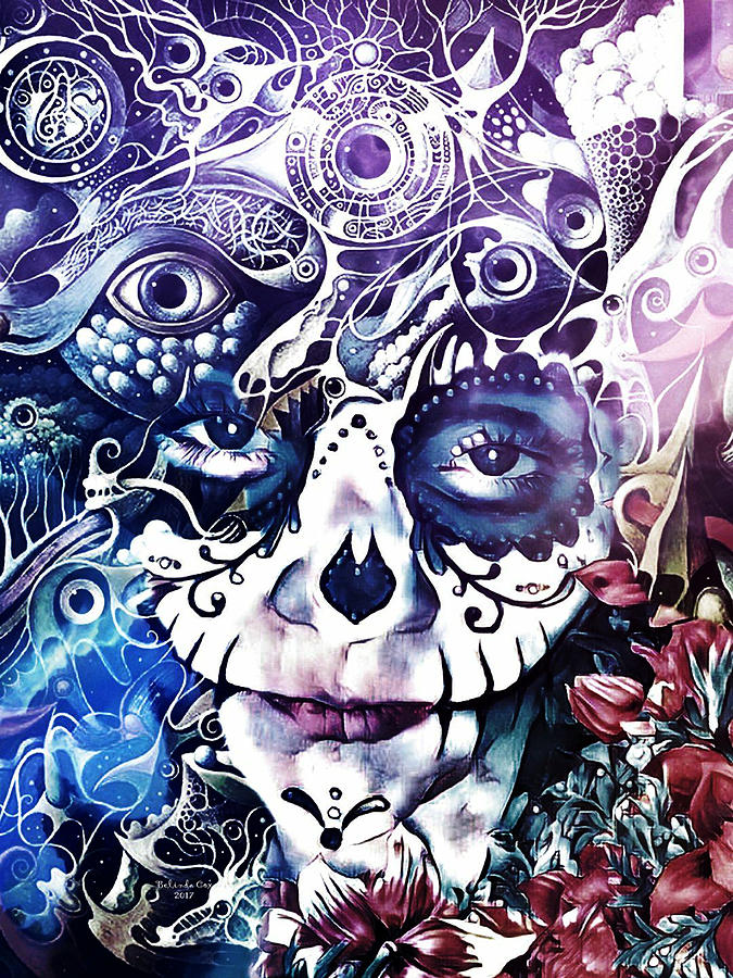 Abstract Skull Clown Digital Art by Artful Oasis