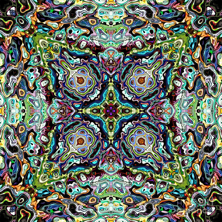 Abstract Spectral Mandala Digital Art by Phil Perkins