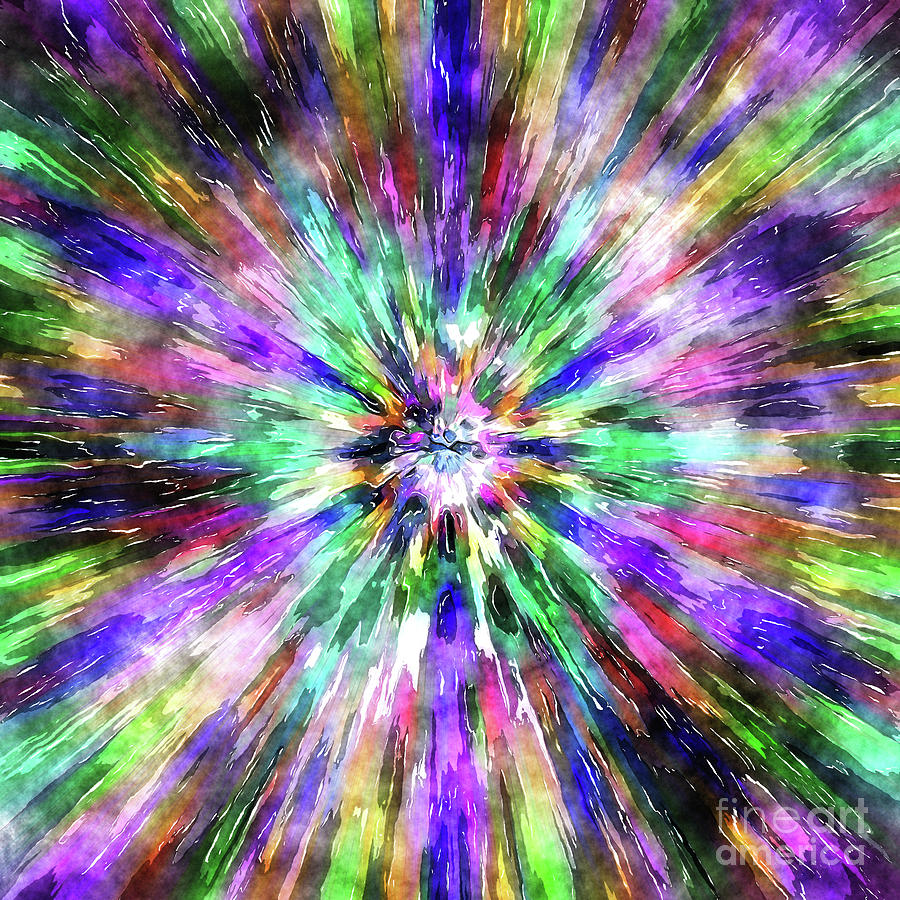 Abstract Spectral Tie Dye Digital Art by Phil Perkins