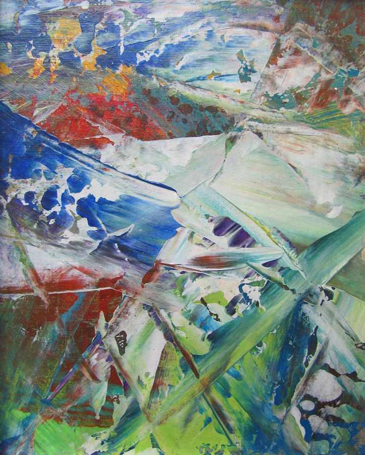 Abstract Spring - close up 1 Painting by Anita Burgermeister