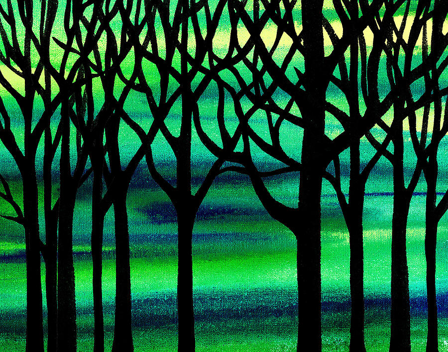 Into The Woods Painting - Abstract Spring Forest by Irina Sztukowski