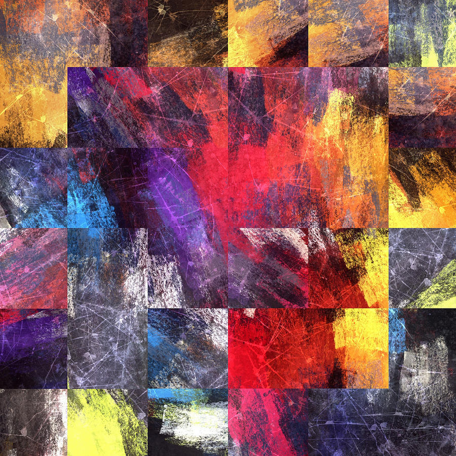 Abstract Digital Art - Abstract Squares in Bold Colors by Brandi Fitzgerald
