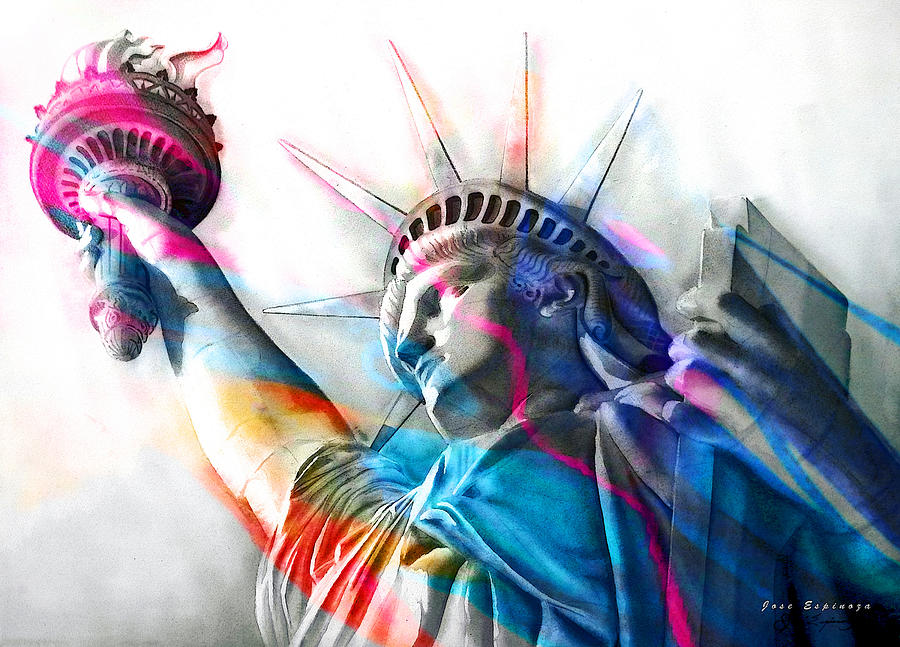 Abstract Liberty Painting by J U A N - O A X A C A