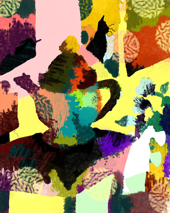 Abstract Still Life With Teapot Digital Art By Holly Mcgee