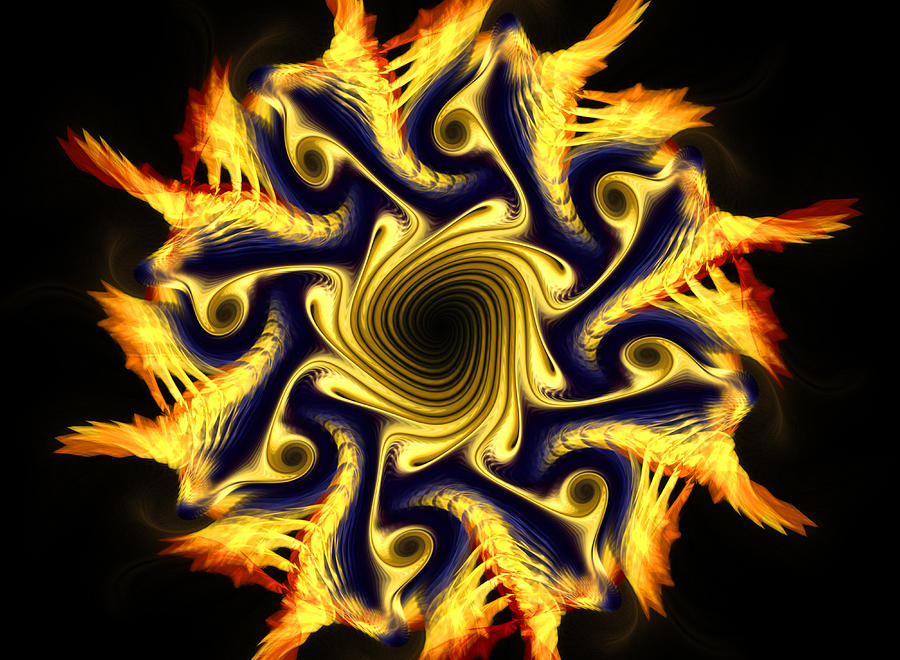 Abstract Sun Digital Art by Elena Riim