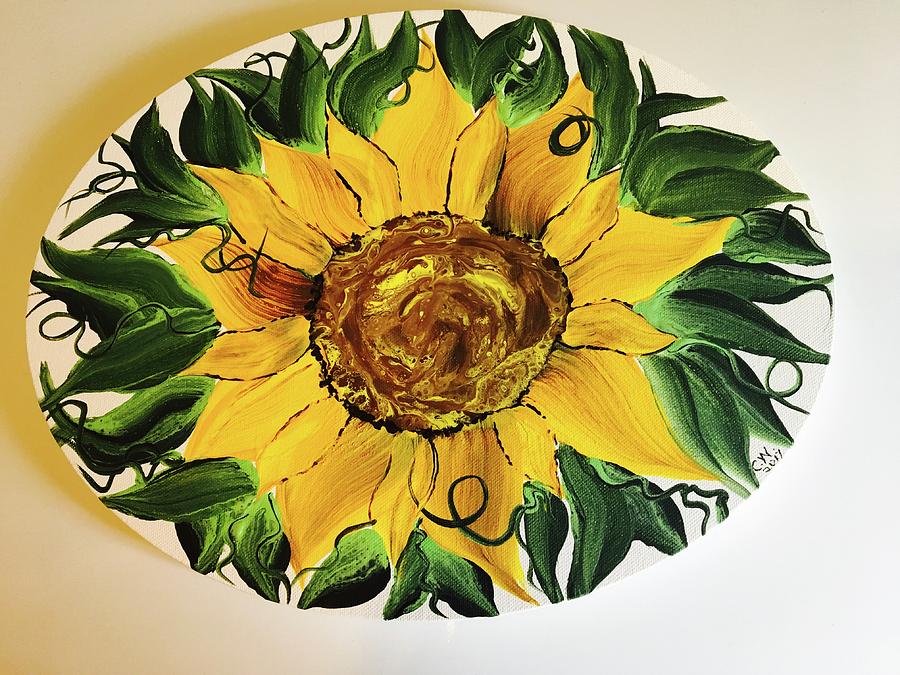 Abstract Sunflower Painting