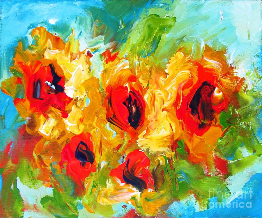 Abstract Sunflowers  Painting by Mary Cahalan Lee - aka PIXI