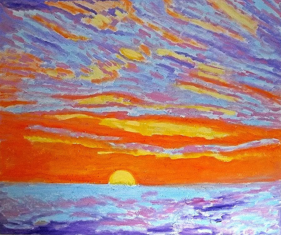 Abstract Sunrise Painting by Jill Langdon | Fine Art America