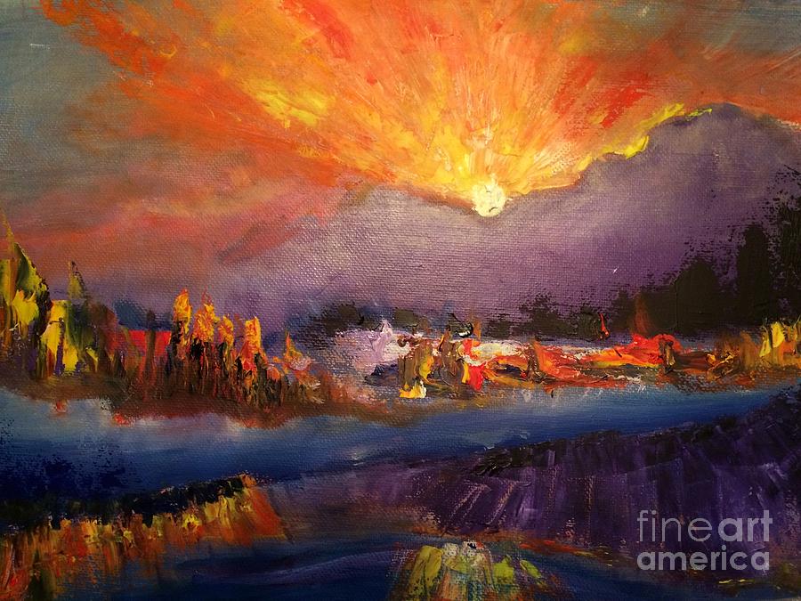 Abstract Sunrise Painting by Nancy Anton