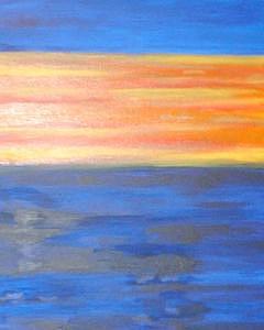 Abstract Sunset Painting by Cyndee Bessant Abstract Sunset Painting by Cyndee Bessant