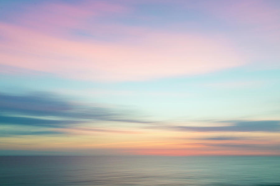 Abstract Sunset Sky And Ocean Nature Background Photograph By