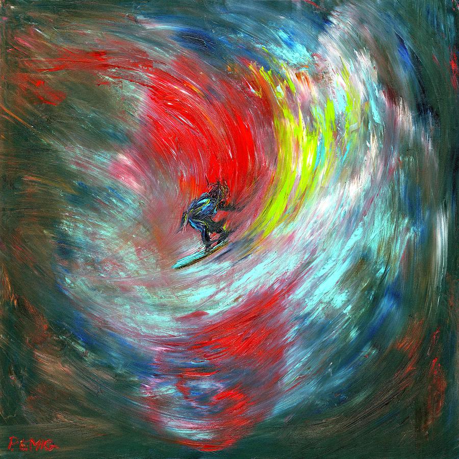Surfer Painting - Abstract Surfer by Paul Emig Surfer Painting - Abstract Surfer by Paul Emig