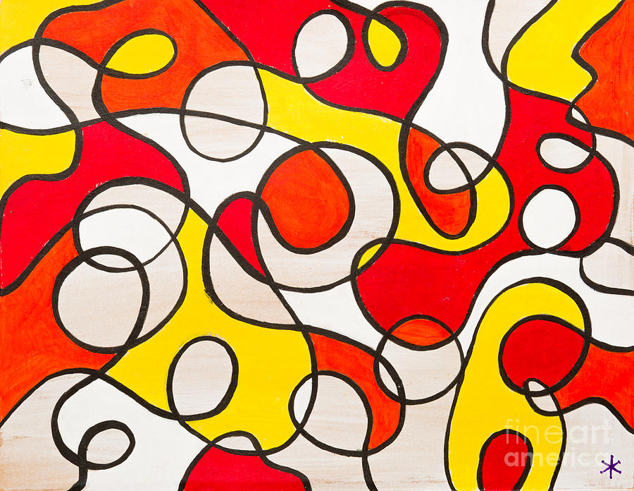 Abstract swirls Painting by Stefanie Forck