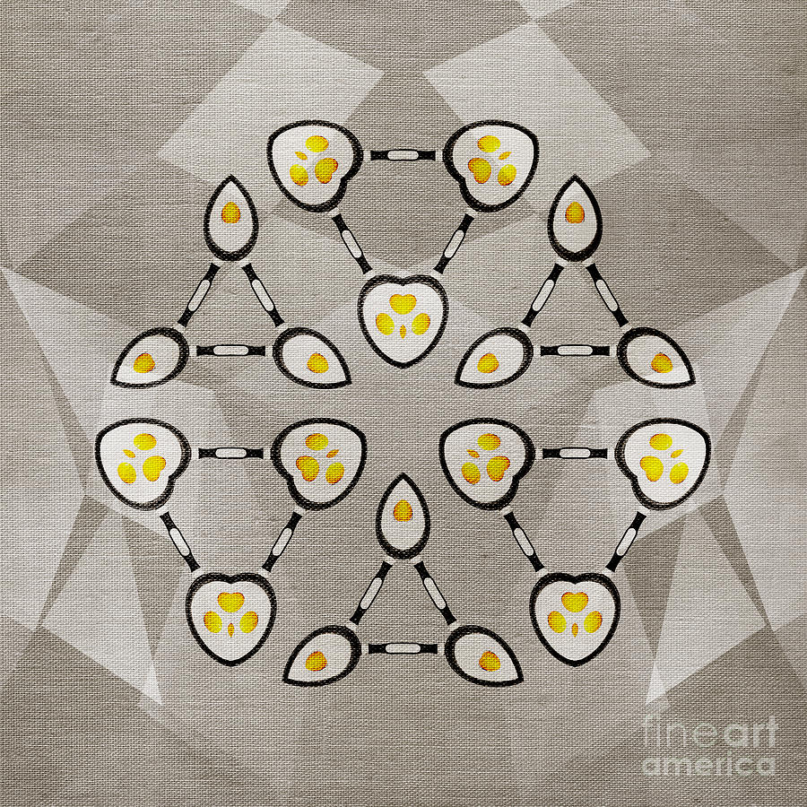 Abstract Techno Fried Eggs Digital Art by Konstantin Sevostyanov