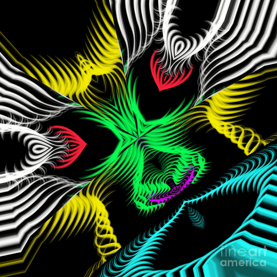 Abstract Tiger drinking Digital Art by James Smullins