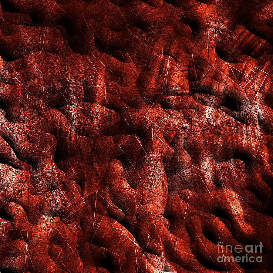 Deep Orange Bumps - Abstract Tiles No. 16-0106 Digital Art by Jason Freedman
