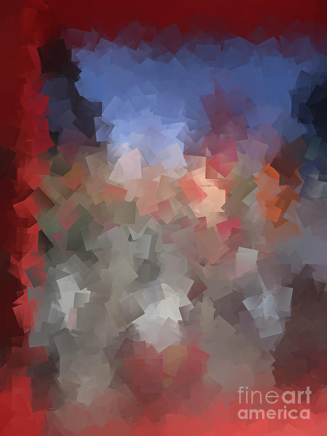 Red and Blue - Abstract Tiles No. 16.0110 Digital Art by Jason Freedman