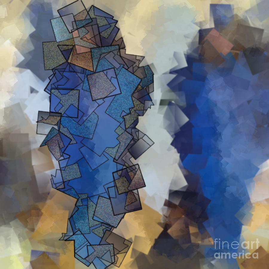Blue Figures - Abstract Tiles No15.822 Digital Art by Jason Freedman