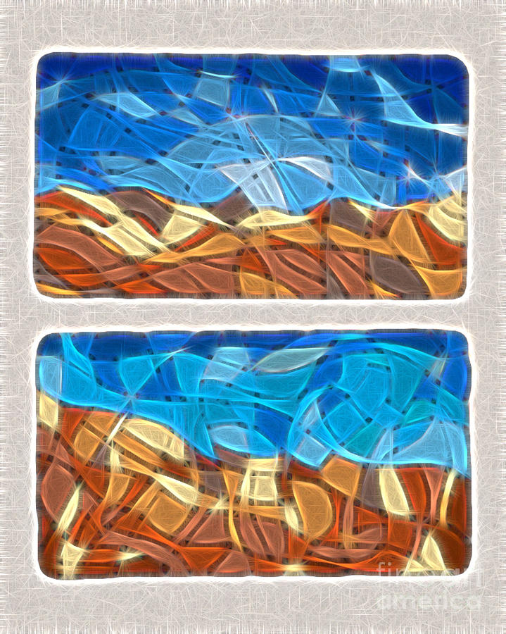 Abstract Tiles - Rocks and Sky No. 14-0225 Digital Art by Jason Freedman