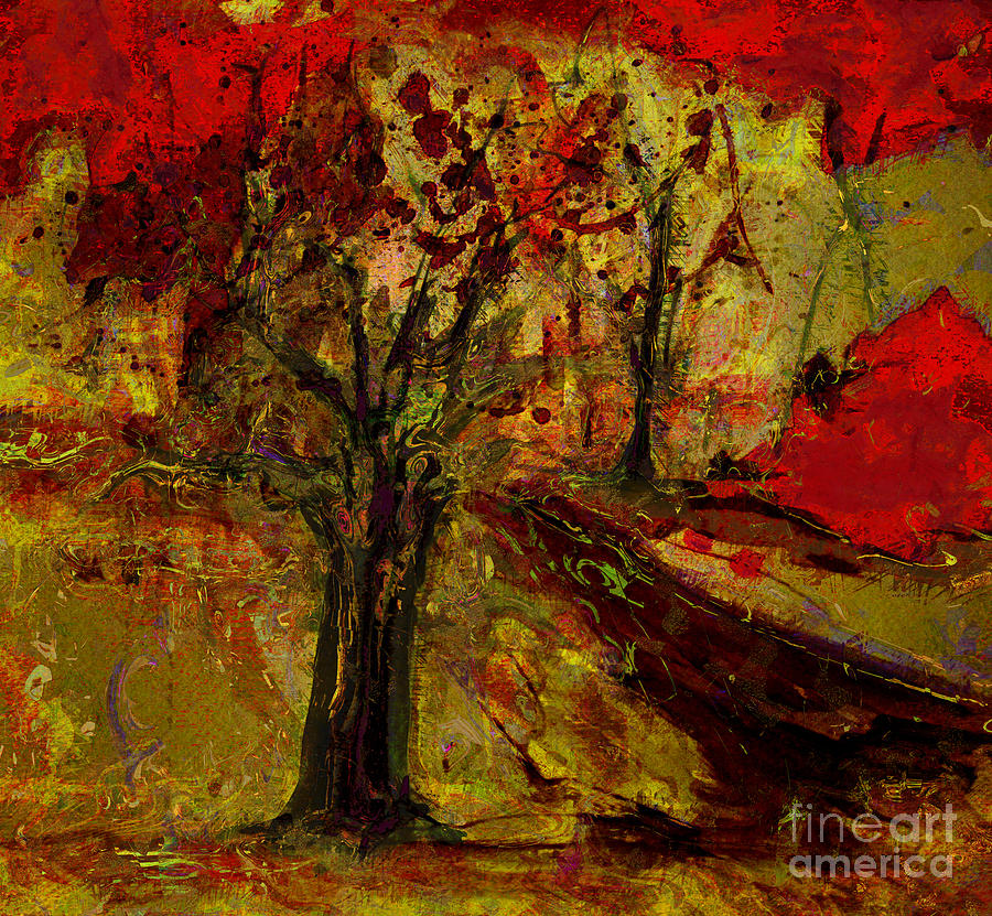 Abstract Tree Painting by Julie Lueders 