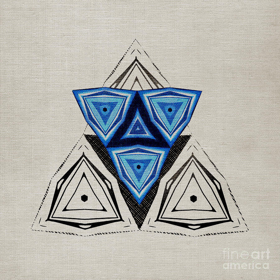 Abstract Triangle Blue Pattern Digital Art by Konstantin Sevostyanov