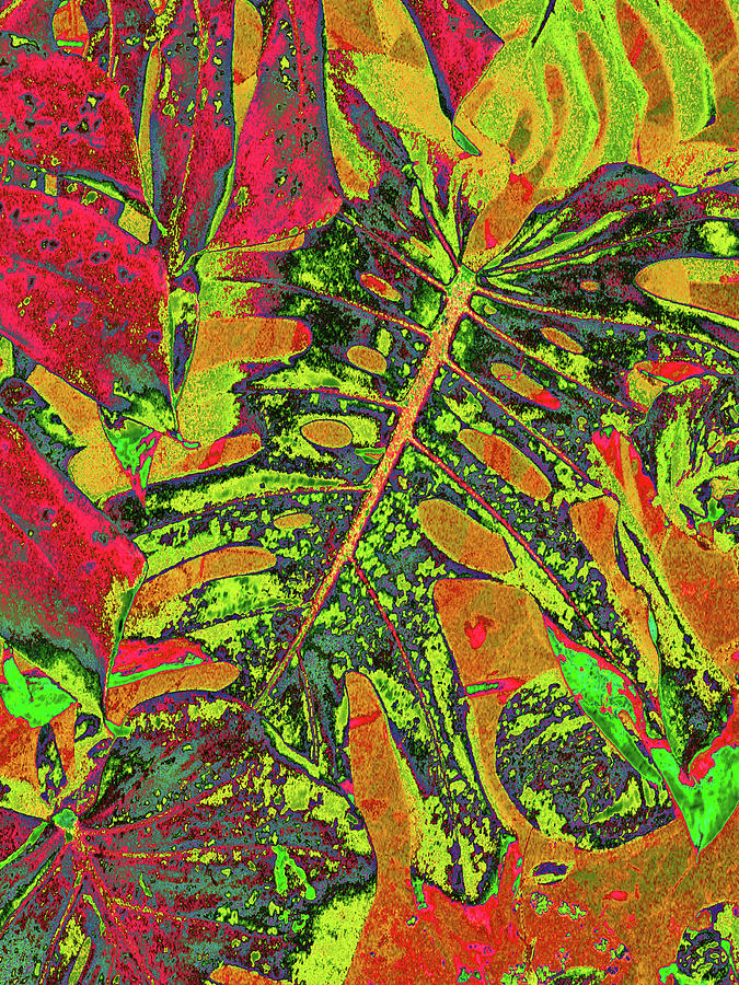 Abstract Tropical - rusts and lime Digital Art by Kerri Ligatich