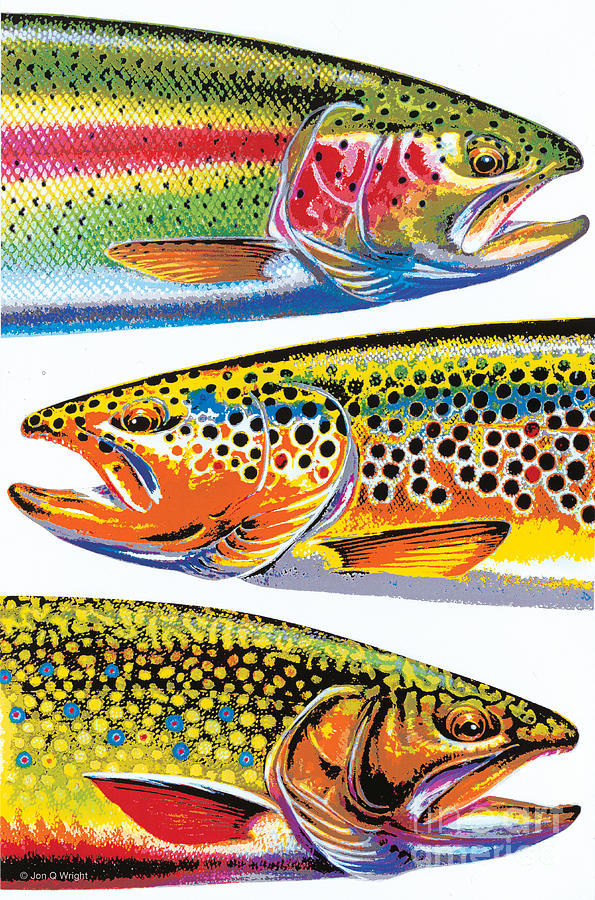 Trout Painting - Abstract Trout by JQ Licensing