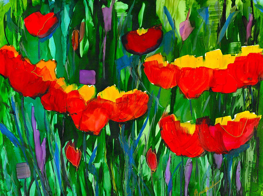 Abstract Tulip Garden Painting by Alexis Bonavitacola | Fine Art America